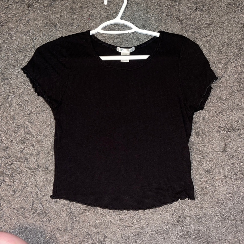 Black basic crop top